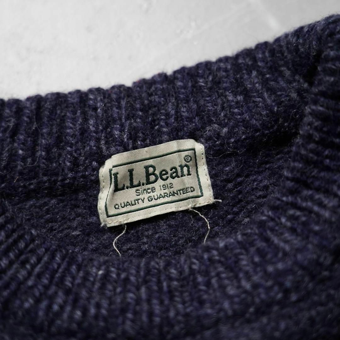 L.L.Bean(エルエルビーン)のエルエルビーン　ニット　ウール　ネイビー　無地　クルーネック メンズのトップス(ニット/セーター)の商品写真