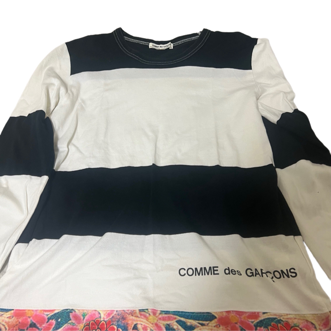 COMME des GARCONS ボーダー　花柄　長袖カットソー　サイズL