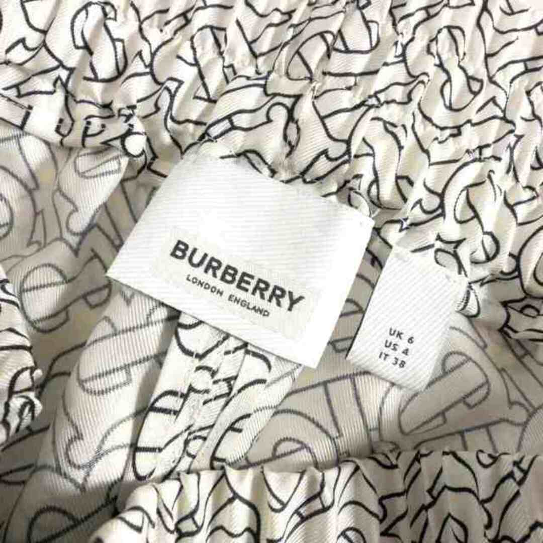 BURBERRY(バーバリー)のバーバリー BURBERRY TBモノグラム シルク イージーパンツ 36 白 レディースのパンツ(その他)の商品写真