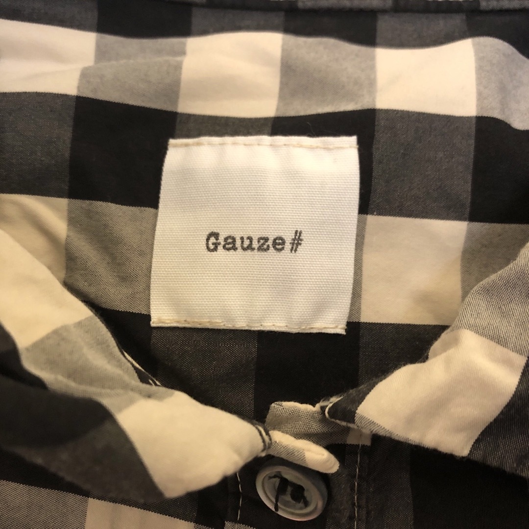 Gauze# ギンガムスウィッチングギャザーシャツワンピース レディースのワンピース(ロングワンピース/マキシワンピース)の商品写真