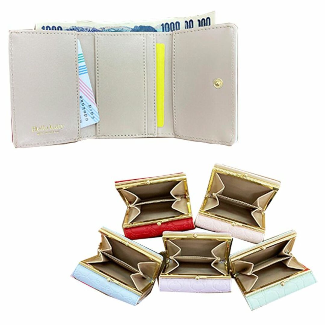 サンリオ(サンリオ)のシナモロール　財布　口金　がま口　三つ折り　シナモロール財布　サンリオ　型押し レディースのファッション小物(財布)の商品写真