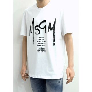 MSGM - MSGM エムエスジーエム 22SS ブラッシュストローク ロゴ 半袖T ...