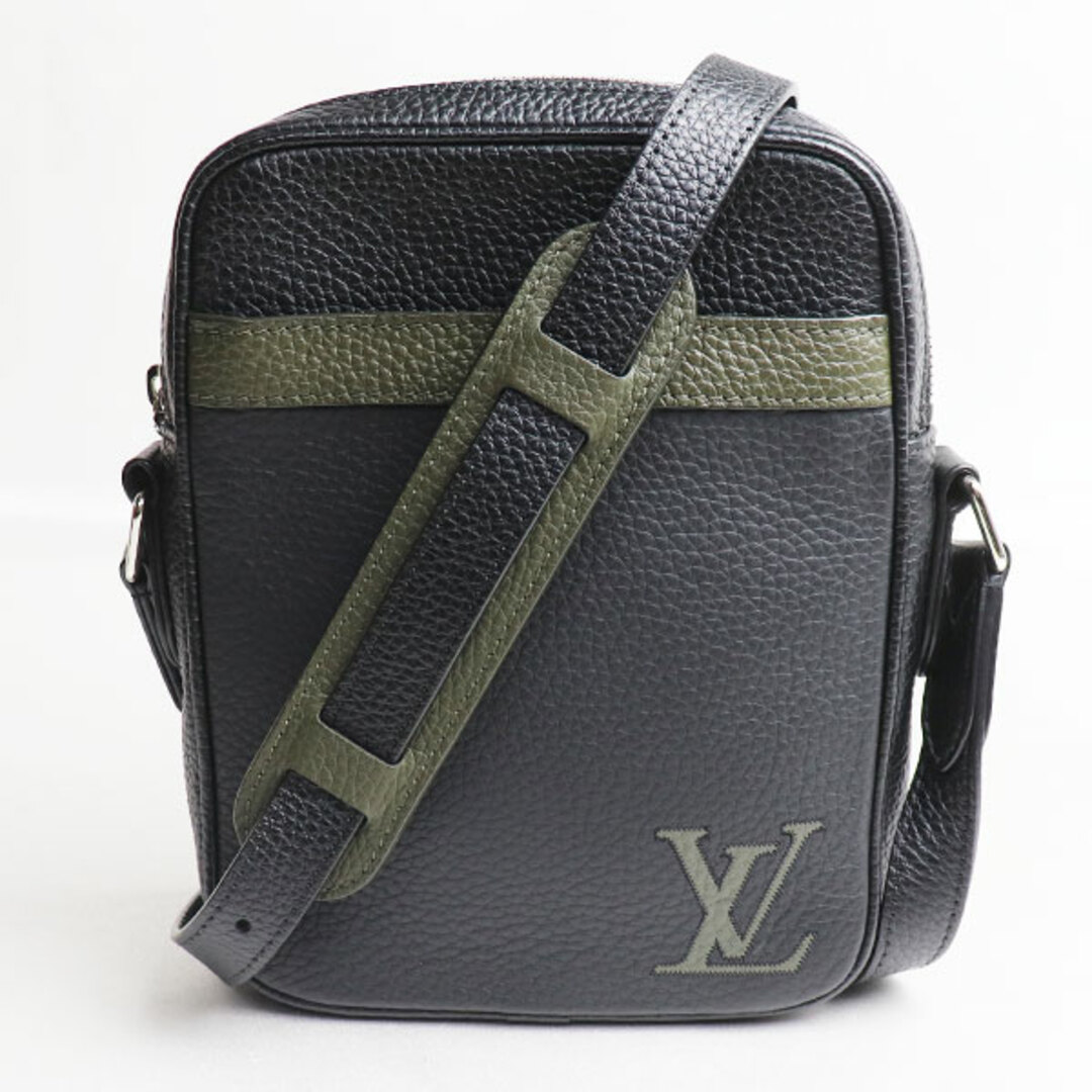 約106128cm穴の数LOUIS VUITTON ルイ・ヴィトン トリヨン ダヌーブ PM ショルダーバッグ ブラック×カーキ M55164 FO3119 メンズ