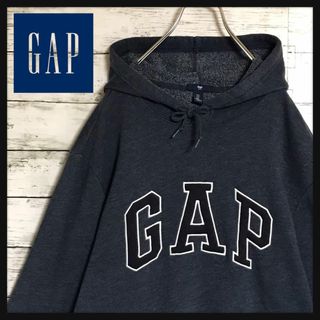 ギャップ(GAP)の【裏起毛】ギャップ　ロゴ入りパーカー　人気L　ネイビー　F899(パーカー)