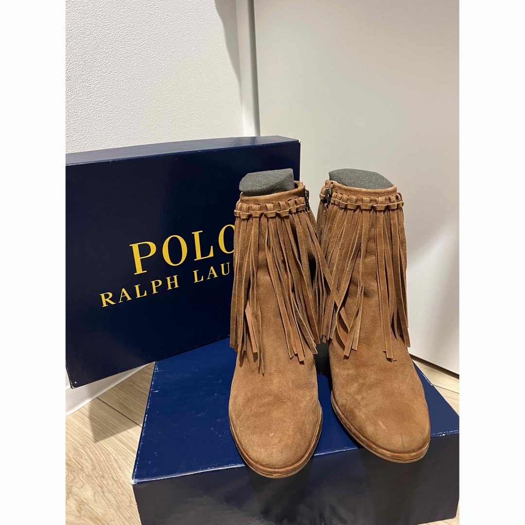 POLO RALPH LAUREN(ポロラルフローレン)のポロラルフローレン　フリンジ　スエード ショートブーツ　ウエスタン レディースの靴/シューズ(ブーツ)の商品写真