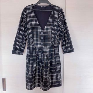 ザラ(ZARA)のZARA チェック ワンピース チュニック(ひざ丈ワンピース)