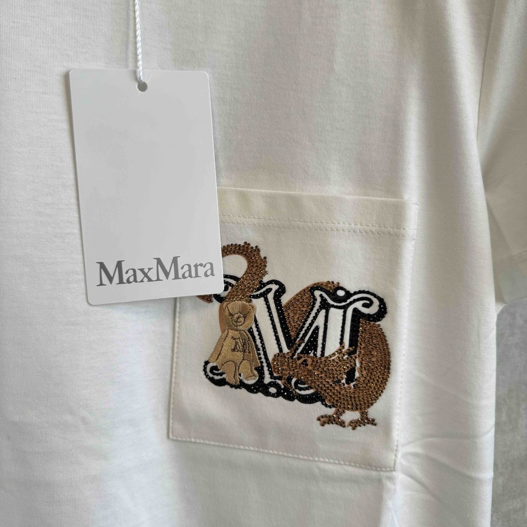 Max Mara(マックスマーラ)の【24SS・正規品★】Max Mara ELMO テディ ロゴ付き Tシャツ レディースのトップス(Tシャツ(半袖/袖なし))の商品写真