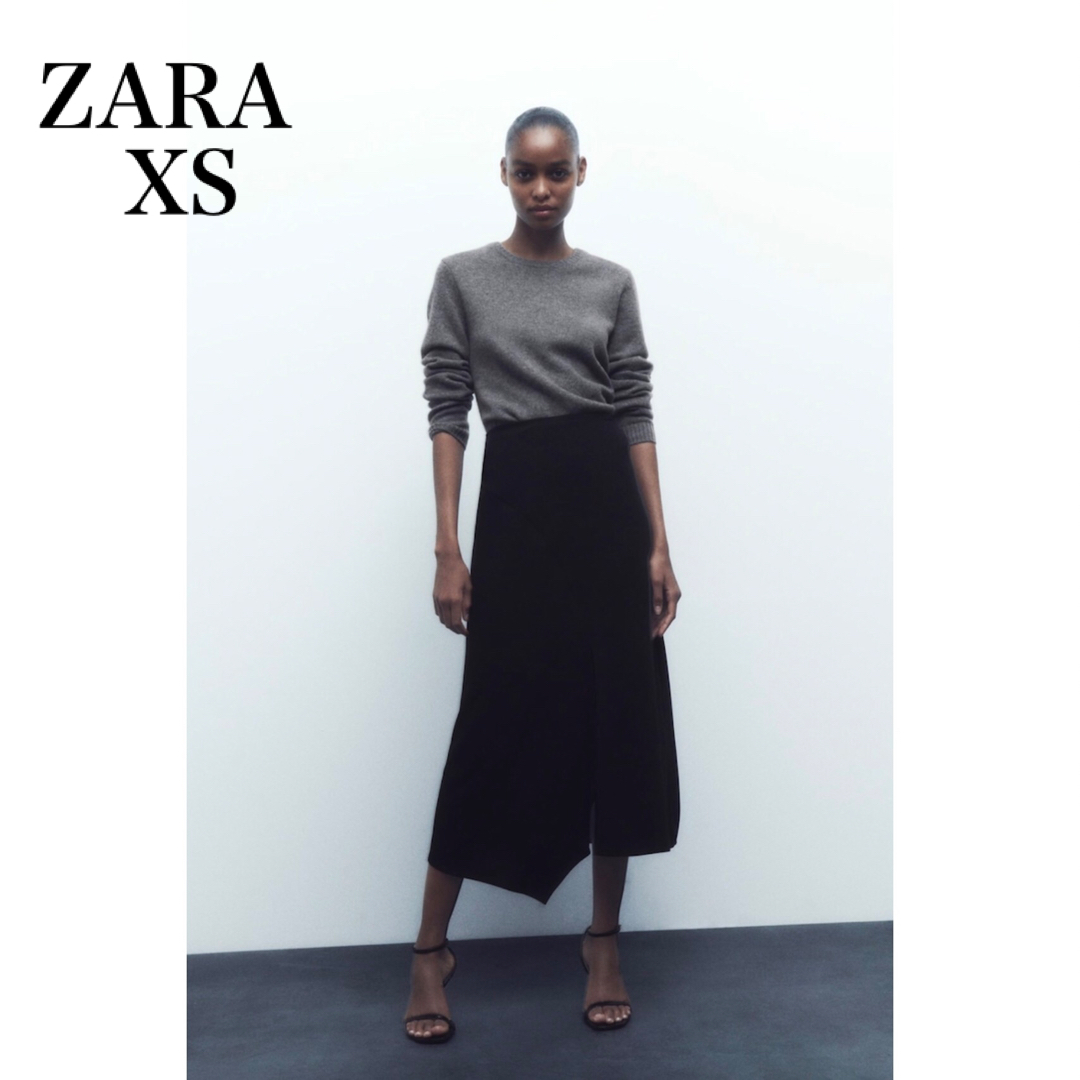 ZARA(ザラ)のZARA ミディ丈アシンメトリーデザインスカート新品　タグ付き レディースのスカート(ひざ丈スカート)の商品写真