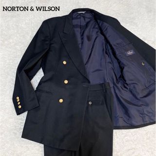 NORTON&WILSON  ダブル　セットアップ　金ボタン　紺ブレ　LL〜3L(セットアップ)