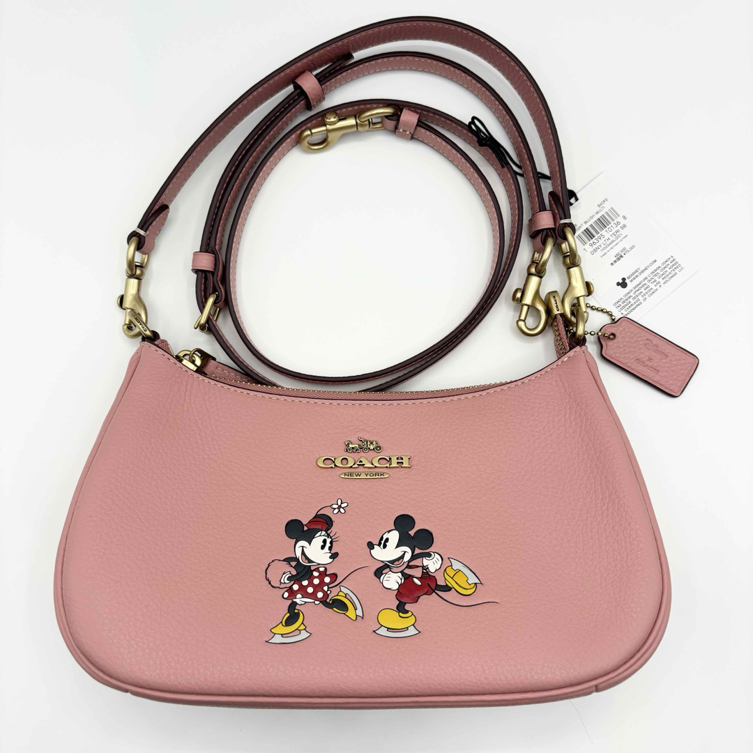 バッグ【DISNEY X COACH】テリ ショルダー バッグ！スケート！ピンク！