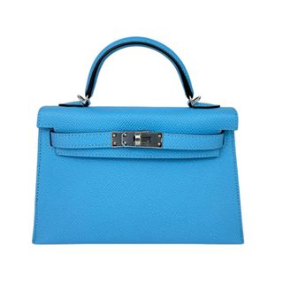 エルメス(Hermes)の新品未使用 Hermes エルメス Mini Kelly ミニケリー Celeste セレステ Epsom エプソン PHW シルバー金具 B刻 レディースバッグ 2way 3wayバッグ(ショルダーバッグ)