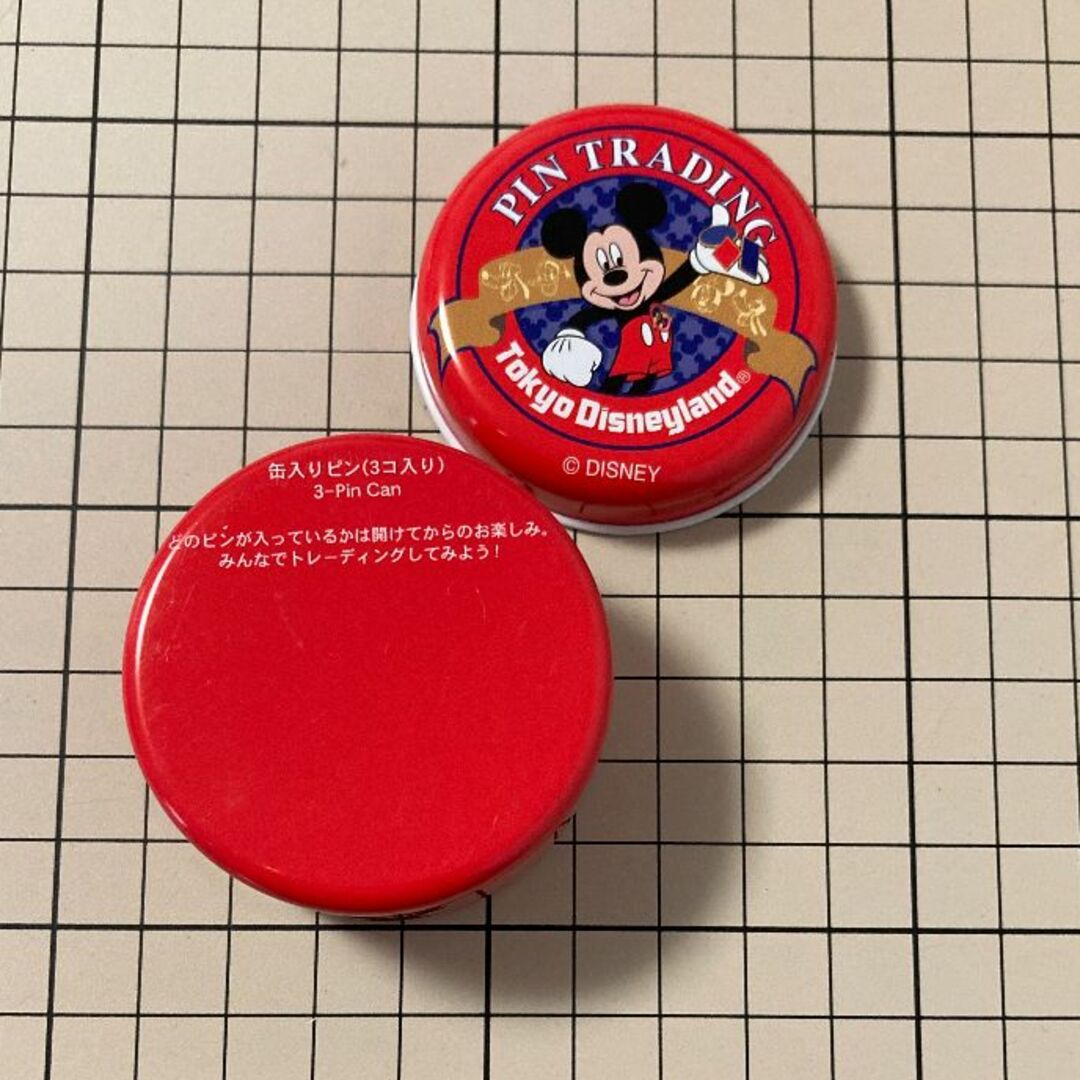 東京ディズニーランド「ピントレーディング」丸缶 ミッキーマウス
