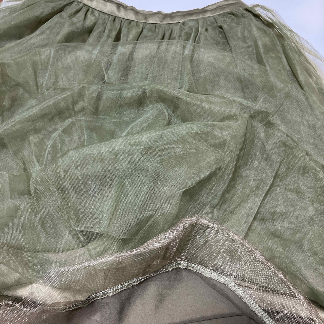 titty&co(ティティアンドコー)のtitty&co#カーキ#グリーン#チュールスカート#リボン#バレエコア#みどり レディースのスカート(ひざ丈スカート)の商品写真
