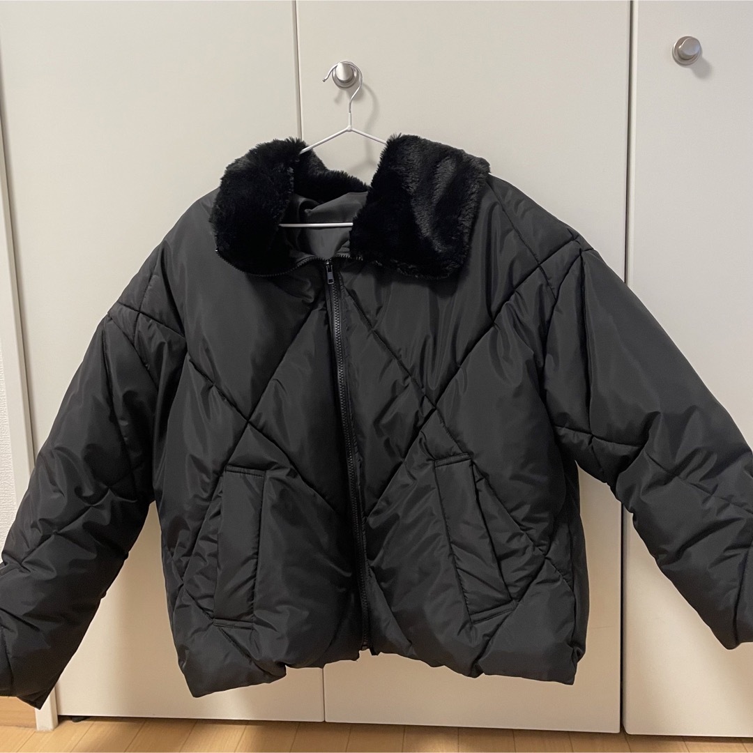 GRL(グレイル)の2Wayファーカラーキルティングダウンジャケット fo1592 ブラック レディースのジャケット/アウター(ブルゾン)の商品写真