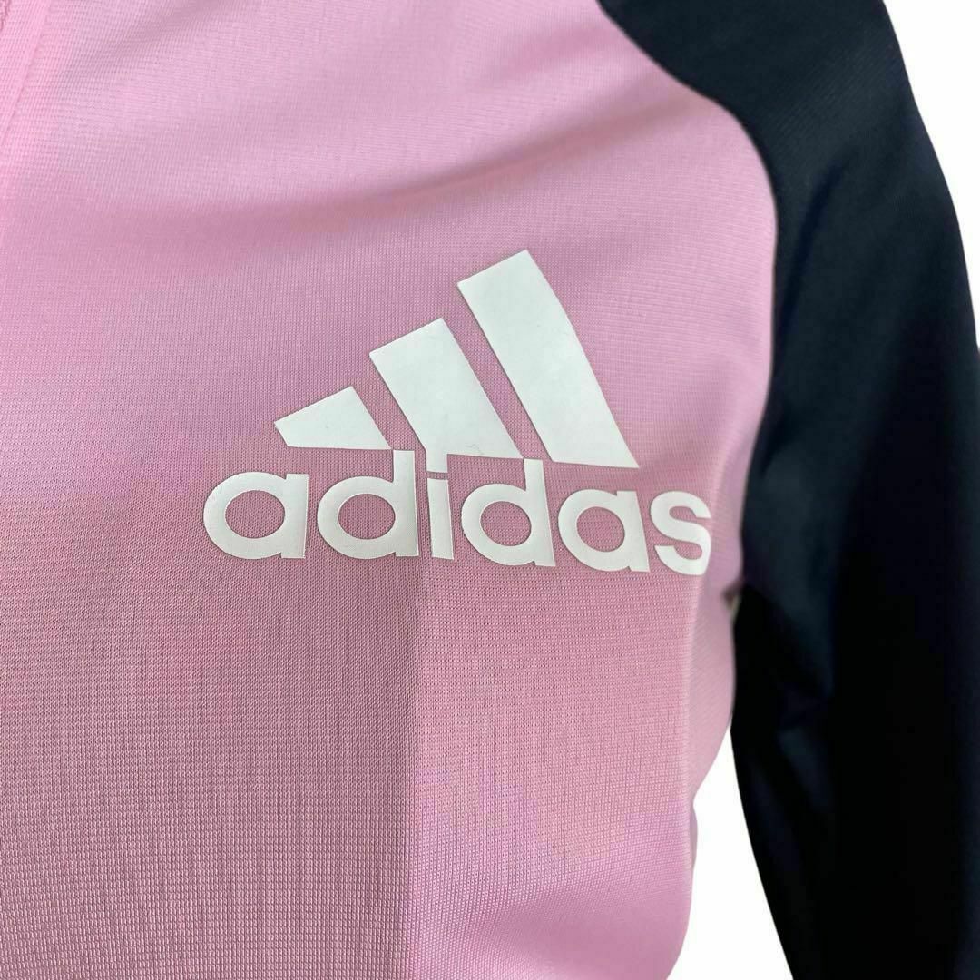 adidas(アディダス)のアディダス　ジップアップジャージ　ピンク　ネイビー　150cm キッズ/ベビー/マタニティのキッズ服女の子用(90cm~)(ジャケット/上着)の商品写真