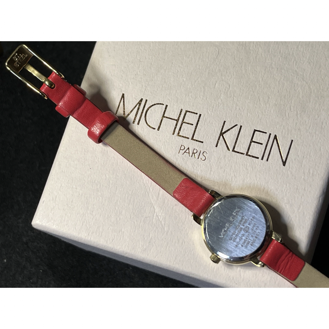 MK MICHEL KLEIN(エムケーミッシェルクラン)の★ MICHEL KLEIN 小顔 1ポイントストーン レディース腕時計★保管品 レディースのファッション小物(腕時計)の商品写真