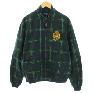 ポロラルフローレン(POLO RALPH LAUREN)のPOLO RALPH LAUREN チェックスイングトップジャケット L 緑 紺(ブルゾン)