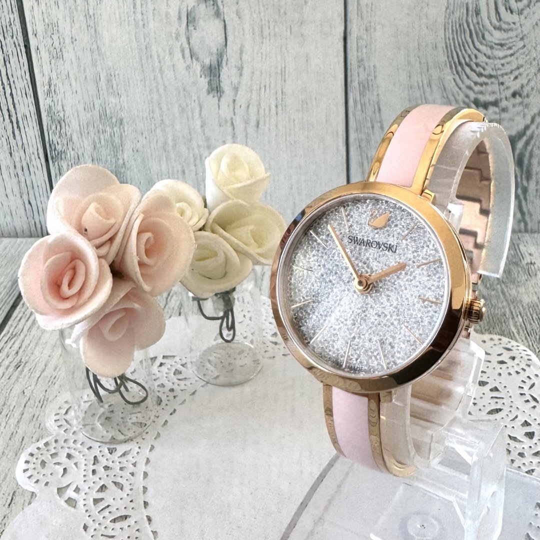 【美品】Swarovski  スワロフスキー 腕時計 クリスタル バングル確認済み付属品