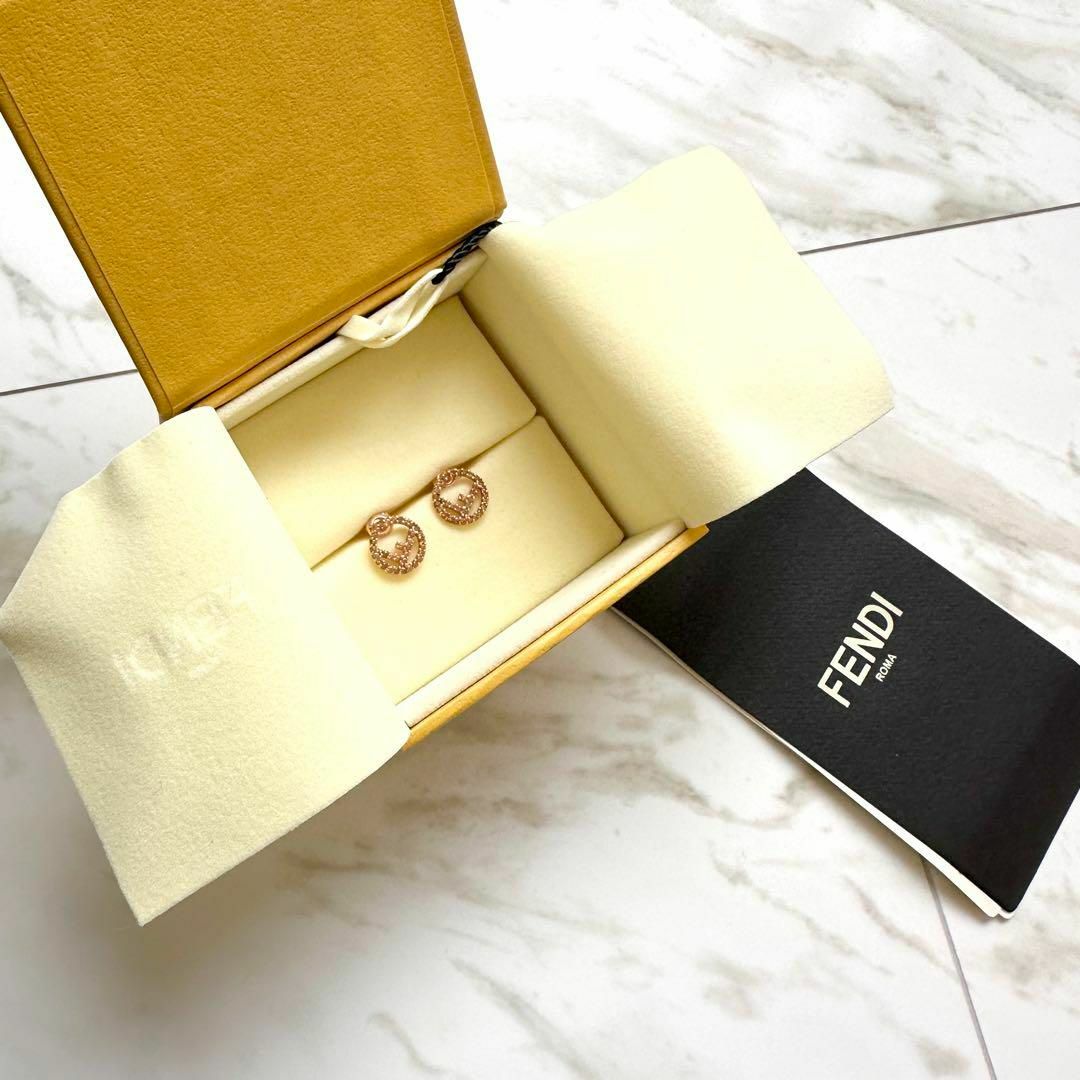 FENDI フェンディ エフイズフェンディピアス ジルコン ロゼ シャンパン FENDI フェンディ エフイズフェンディピアス ジルコン ロゼ シャンパン