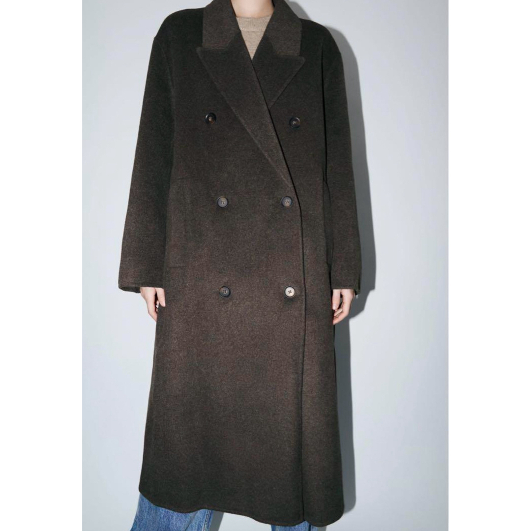 ZARA(ザラ)のZARA  ザラ ダブルフェイスウールブレンドコート XS-S レディースのジャケット/アウター(ロングコート)の商品写真