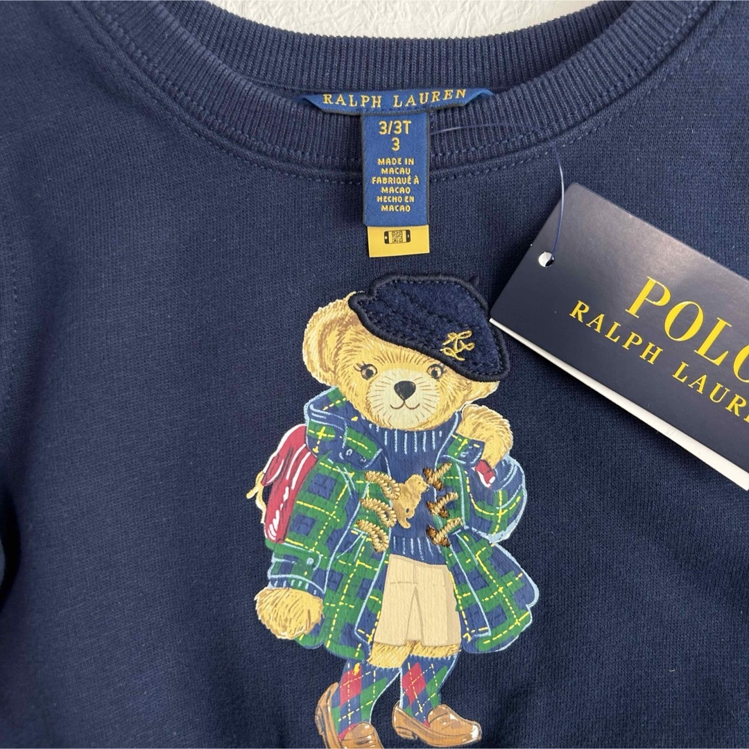 POLO RALPH LAUREN(ポロラルフローレン)の新作◇ラルフローレン ポロベアフリースドレス ネイビー 3T/100 キッズ/ベビー/マタニティのキッズ服女の子用(90cm~)(ワンピース)の商品写真