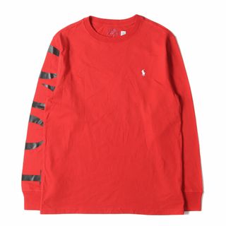 ポロラルフローレン(POLO RALPH LAUREN)の新品 POLO Ralph Lauren ポロ ラルフローレン Tシャツ サイズ:BOYS L(メンズS位) 21AW 袖ロゴ ロングスリーブ Tシャツ レッド トップス カットソー 長袖 クルーネック 【メンズ】(Tシャツ/カットソー(七分/長袖))