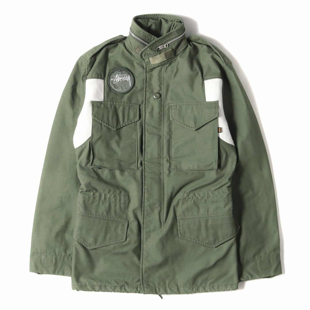 メンズSTUSSY ステューシー ジャケット サイズ:S 00s ALPHA アルファ 25周年記念 カスタム M-65 フィールドジャケット オリーブ アウター ブルゾン コート コラボ【メンズ】