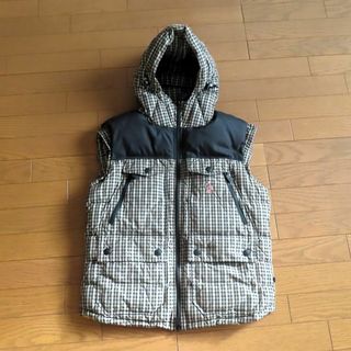 モンクレール(MONCLER)の美品 MONCLER モンクレール ダウン ダウンベスト サイズ3 チェック柄(ダウンベスト)