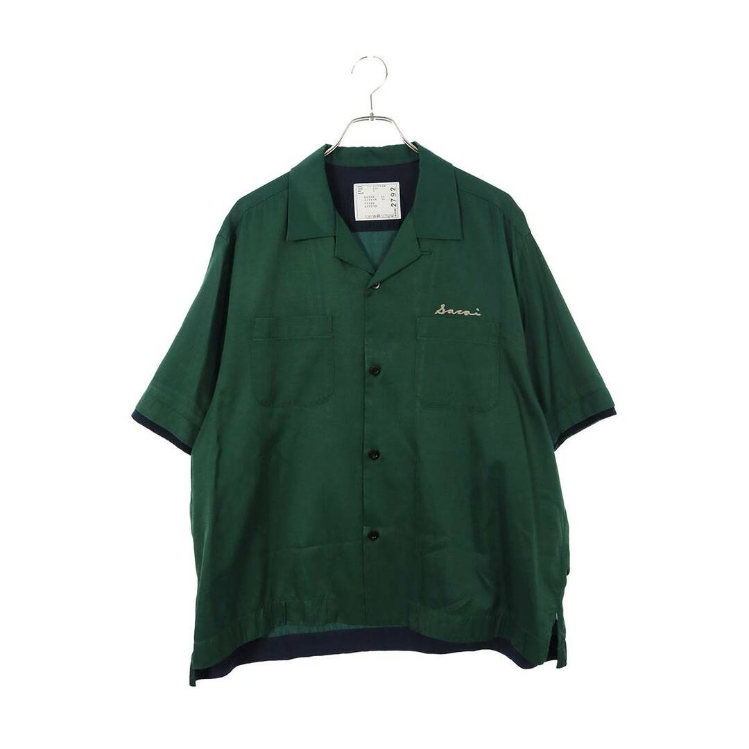 サカイ  22SS  22-02792M Cotton Twill Bowling Shirt ロゴ刺繍ボウリング半袖シャツ メンズ 3メンズ