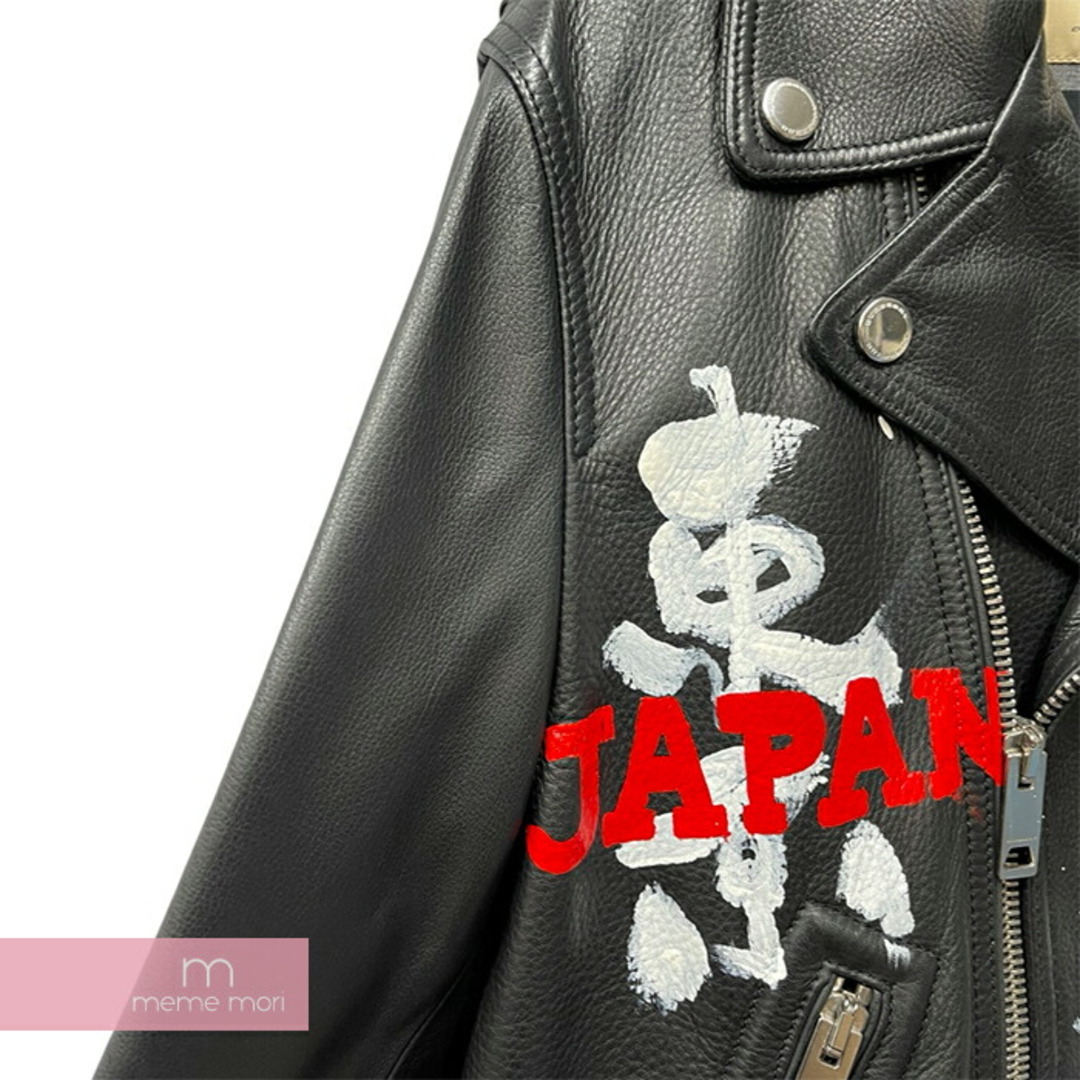 BURBERRY(バーバリー)のBURBERRY Leather Riders Jacket TNKANFA S1HAM バーバリー レザーライダースジャケット ダブルライダース カウレザー ペイントデザイン ブラック サイズ52 【240126】【新古品】【me04】 メンズのジャケット/アウター(その他)の商品写真