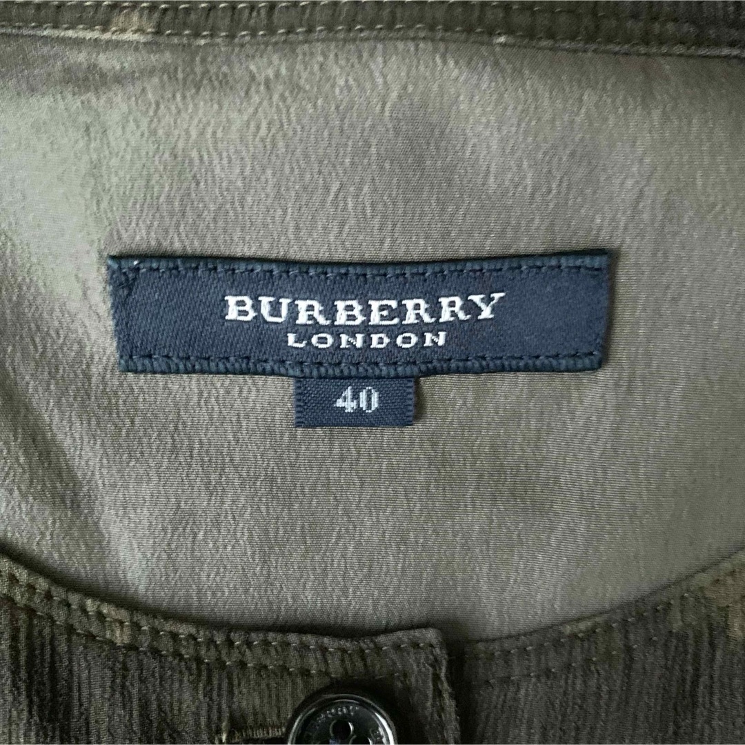 BURBERRY(バーバリー)の【美品】バーバリーロンドン 膝丈 ワンピース シルク100% 迷彩 ブラウン L レディースのワンピース(ひざ丈ワンピース)の商品写真