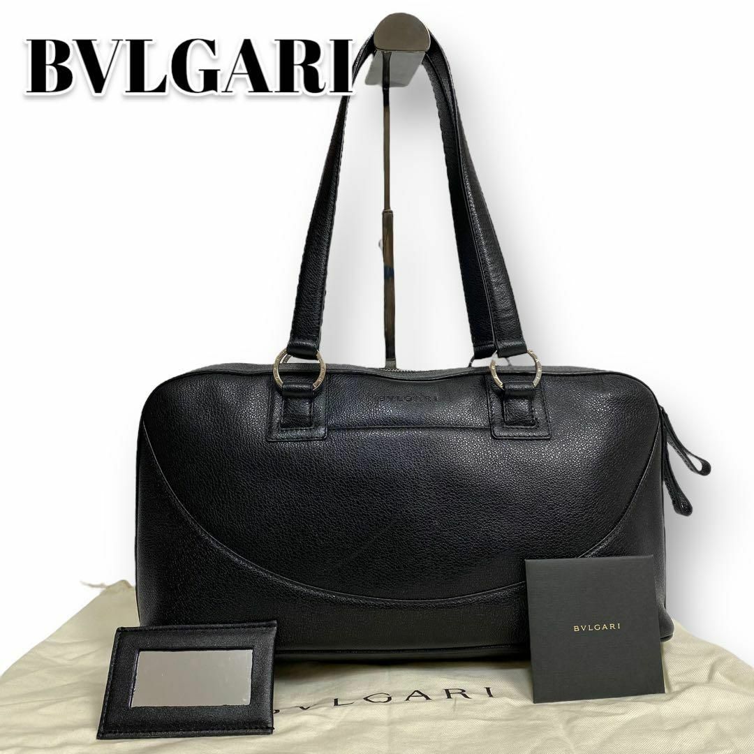 BVLGARI - 極美品 BVLGARI ハンドバッグ オールレザー ブラック