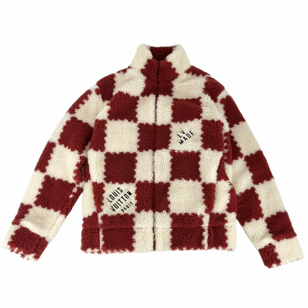 LOUIS VUITTON ルイヴィトン ジャケット NIGOコラボ NIGO ALL OVER DAMIER FLEECE BLOUSON ブルゾン M レッド金具 ポリエステル    メンズ 秋 冬 美品【品】LOUISVUITTON