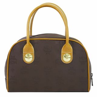 エムシーエム(MCM)の本物 エムシーエム MCM ヴィセトス ハンドバッグ ミニボストンバッグ ナイロン ブラウン Visetos バッグ 中古(ハンドバッグ)