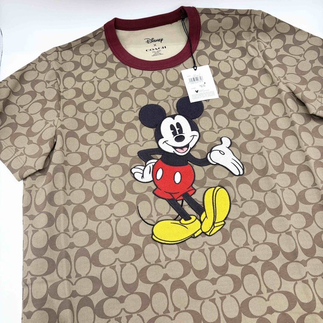 【DISNEY X COACH】ミッキー ！シグネチャー Tシャツ！Sサイズ！無しサイズS