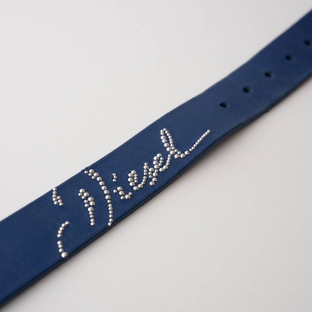 DIESEL(ディーゼル)のDIESEL ディーゼル 本革 ベルト ブルー サイズ 80 / 32 青デニム レディースのファッション小物(ベルト)の商品写真