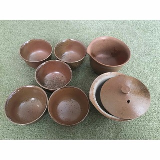 美品 信楽焼 宗陶窯 行峯 煎茶器セット(陶芸)