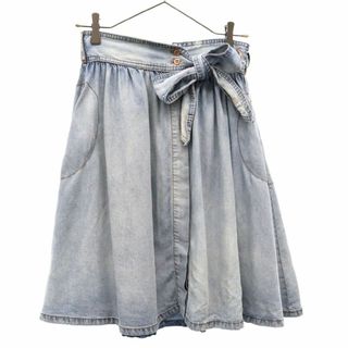 ディーゼル(DIESEL)のディーゼル デニム ロゴボタン ひざ丈ラップスカート 23 ブルー DIESEL レディース 【中古】  【240128】(ミニスカート)