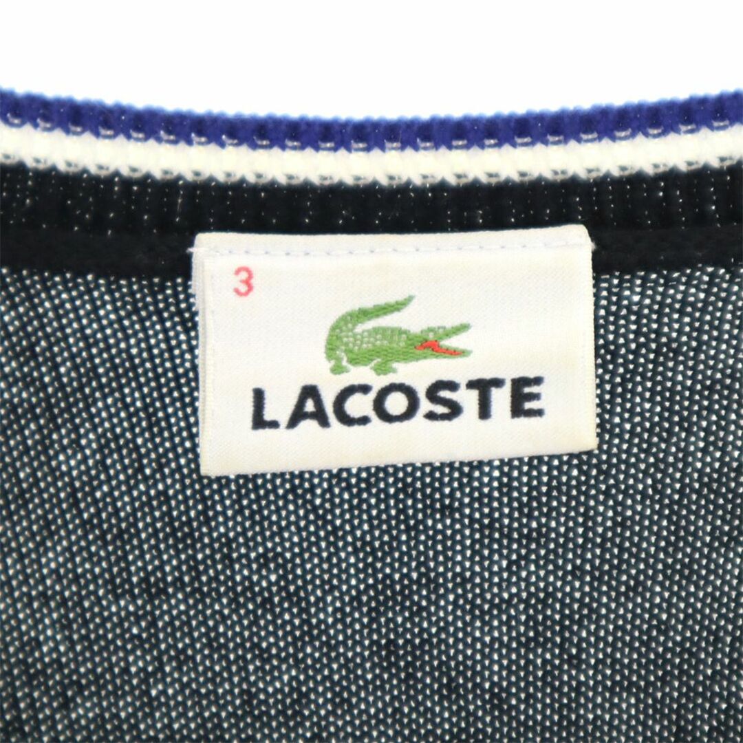 LACOSTE(ラコステ)のラコステ 長袖 コットンニット セーター 3 ブラック LACOSTE メンズ 古着 【240128】 メンズのトップス(ニット/セーター)の商品写真