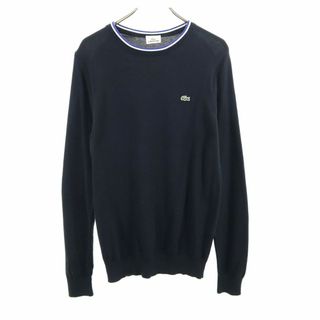 ラコステ(LACOSTE)のラコステ 長袖 コットンニット セーター 3 ブラック LACOSTE メンズ 古着 【240128】(ニット/セーター)