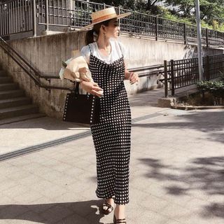 ザラ(ZARA)の希少ZARAドット水玉キャミワンピース真奈美さん大屋夏南(ひざ丈ワンピース)