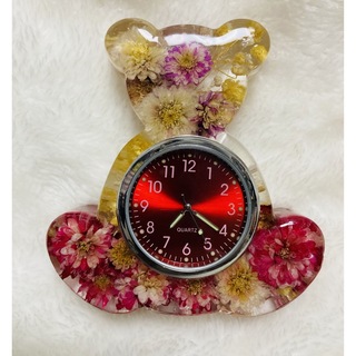 クマの置き時計　ハンドメイド(置時計)