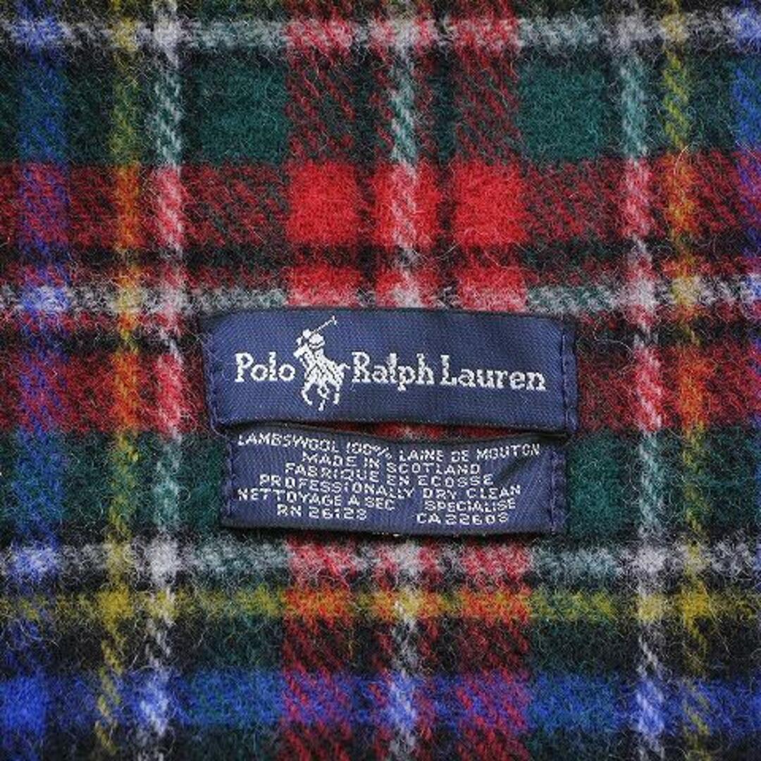 POLO RALPH LAUREN(ポロラルフローレン)のポロ ラルフローレン マフラー ストール フリンジ ウール チェック レディースのファッション小物(マフラー/ショール)の商品写真