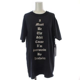 ユニフ(UNIF)のユニフ Tシャツ カットソー 半袖 ロゴ プリント クルーネック XS 紺(Tシャツ(半袖/袖なし))