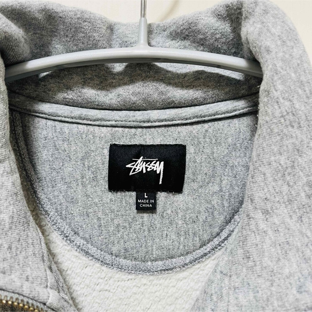 Stussy ハーフジップ トレーナー M ライトグレー Stussy グレー ハーフジップ トレーナー M