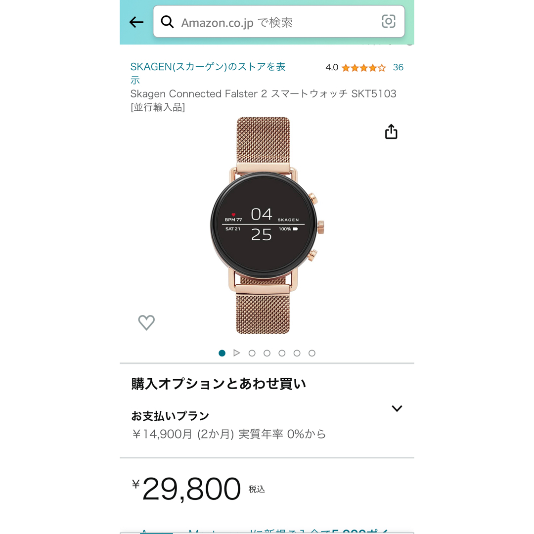 SKAGEN(スカーゲン)のSKAGEN スマートウォッチ メンズの時計(腕時計(デジタル))の商品写真