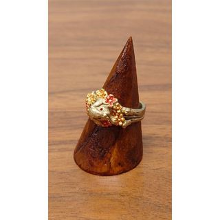 Rabbit & Flower Ring ゴールドカラー 約10.5号 うさぎ(リング(指輪))