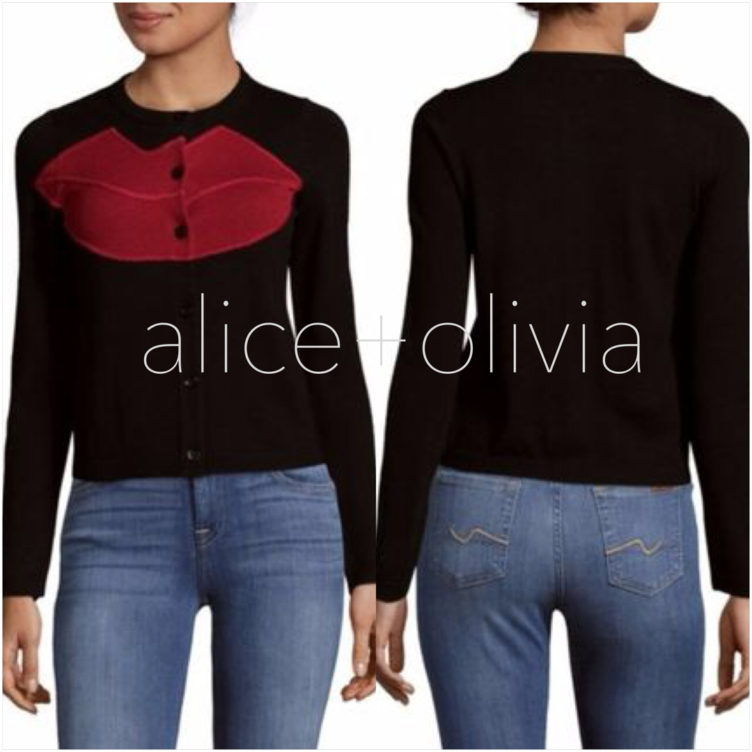 Alice+Olivia(アリスアンドオリビア)のalice+oliviaリップカーディガン レディースのトップス(カーディガン)の商品写真
