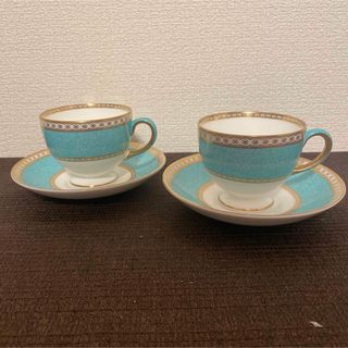 ウェッジウッド(WEDGWOOD)のウェッジウッド　ユーランダー　パウダーターコイズ　リー　カップ&ソーサー(グラス/カップ)