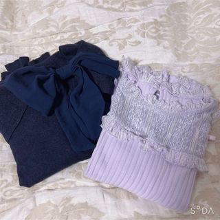 トッコクローゼット(TOCCO closet)の【tocco closet】 ガーリートップス2点セット(カットソー(長袖/七分))